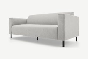 Herron 3-Sitzer Sofa, Stoff in Hagelgrau - MADE.com
