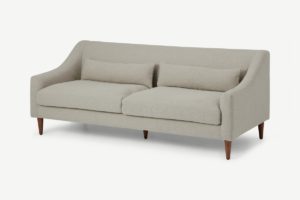 Herton 3-Sitzer Sofa, Webstoff in Gerstengelb - MADE.com