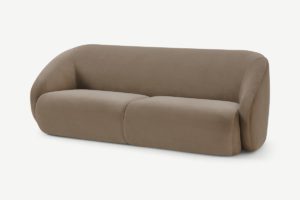 Blanca 3-Sitzer Sofa, Samt in hellem Nerzbraun - MADE.com