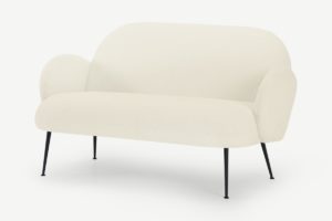 Bonnie 2-Sitzer Sofa, Boucle in Weiss und Schwarz - MADE.com