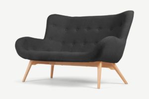 Doris 2-Sitzer Sofa, Webstoff in Shetlandgrau - MADE.com