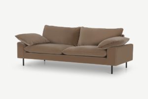 Fallyn 3-Sitzer Sofa, Baumwollsamt in Nerzbraun - MADE.com