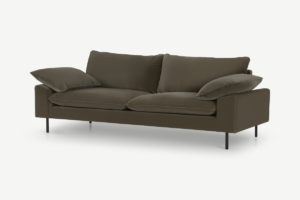 Fallyn 3-Sitzer Sofa, Baumwollsamt in Zypressengruen - MADE.com