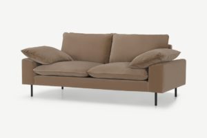 Fallyn Grosses 2-Sitzer Sofa, Baumwollsamt in Nerzbraun - MADE.com