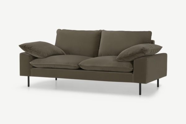 Fallyn Grosses 2-Sitzer Sofa, Baumwollsamt in Zypressengruen - MADE.com