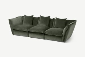 Fernsby 3-Sitzer Sofa, Chenille in Fichtengruen - MADE.com
