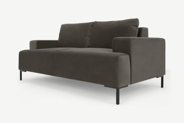 Frederik 2-Sitzer Sofa, Samt in Ottergrau - MADE.com