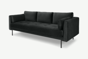 Harlow 3-Sitzer Sofa, Samt in Mittelgrau - MADE.com