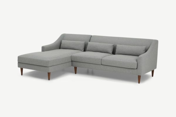 Herton Ecksofa (Recamiere links), Stoff in Felsengrau - MADE.com