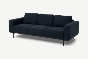 Jarrod 3-Sitzer Sofa, Webstoff in Mitternachtsblau - MADE.com