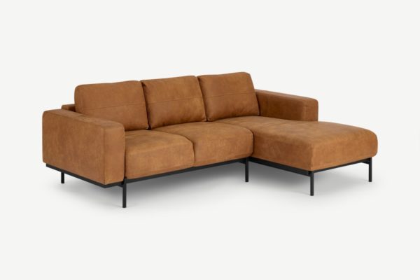 Jarrod Ecksofa (Recamiere rechts), Premium-Leder in Cognac - MADE.com