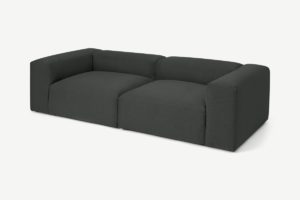 Livienne 3-Sitzer Sofa, Leinen in Perlschwarz - MADE.com