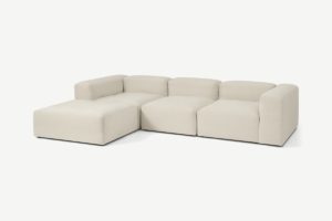 Livienne Ecksofa, Webstoff in Natur - MADE.com