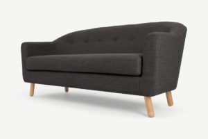 Lottie 3-Sitzer Sofa, Stoff in Seehundgrau - MADE.com