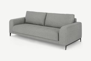 Luciano 3-Sitzer Sofa, Stoff in Felsengrau - MADE.com
