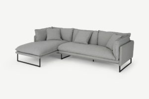 Malini Ecksofa (Recamiere links), Stoff in Felsengrau - MADE.com