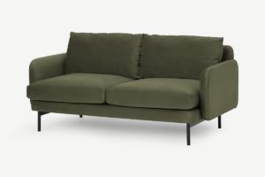Miro 2-Sitzer Sofa, Samt in Pistaziengruen - MADE.com