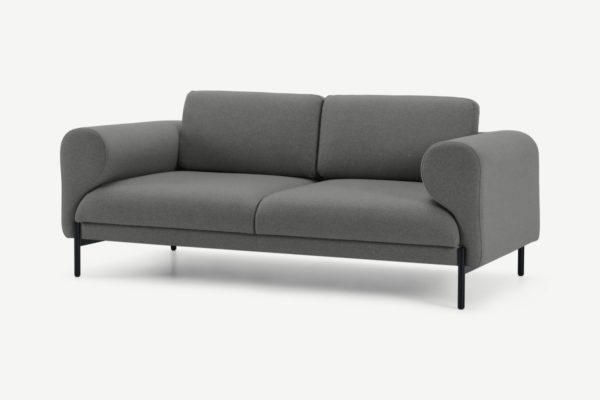 Orsel 2-Sitzer Sofa, Stoff in Grau - MADE.com