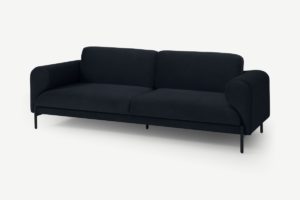 Orsel 3-Sitzer Sofa, Samt in Abendblau - MADE.com