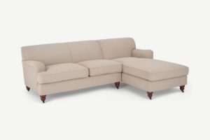 Orson Ecksofa (Recamiere rechts), Webstoff in Natur - MADE.com