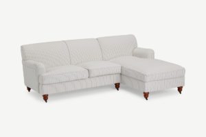 Orson Ecksofa (Recamiere rechts), recycelter Stoff in Cremeweiss - MADE.com