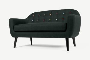 Ritchie 2-Sitzer Sofa, Stoff in Anthrazit - MADE.com