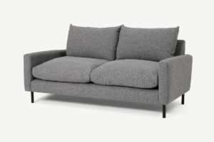 Russo 2-Sitzer Sofa, recycelter Webstoff in Grau - MADE.com