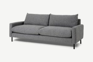 Russo 3-Sitzer Sofa, recycelter Webstoff in Grau - MADE.com