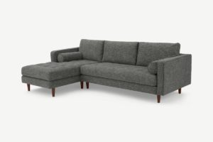 Scott Ecksofa (Recamiere links), Webstoff in Eisengrau - MADE.com