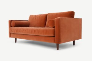 Scott Grosses 2-Sitzer Sofa, Baumwollsamt in Rostorange - MADE.com