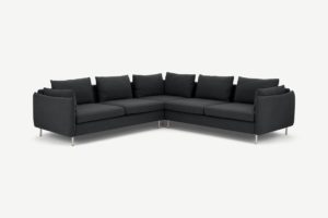 Vento Ecksofa, Stoff in Sterlinggrau - MADE.com