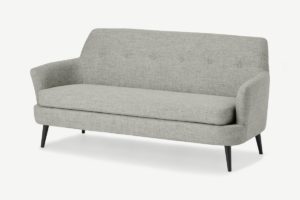 Verne 3-Sitzer Sofa, Webstoff in Blassgrau - MADE.com