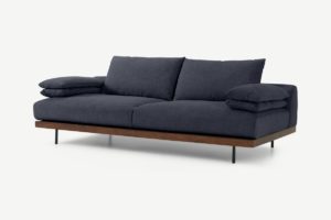 Zita 3-Sitzer Sofa, Stoff in Denimblau - MADE.com