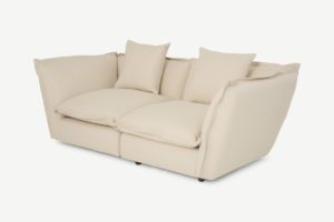 Fernsby 2-Sitzer Sofa, gebuerstete Baumwolle in Natur - MADE.com