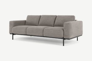 Jarrod 3-Sitzer Sofa, Baumwolle in gewaschenem Grau - MADE.com