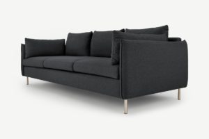 Vento 3-Sitzer Sofa, Stoff in Sterlinggrau - MADE.com