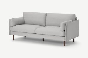 Brayla 3-Sitzer Sofa (fertig montiert), Stoff in Hagelgrau - MADE.com