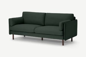 Brayla 3-Sitzer Sofa (fertig montiert), Stoff in Waldgruen - MADE.com