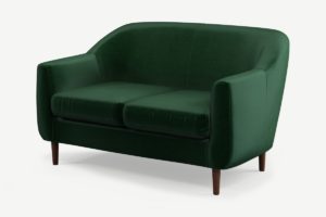 Custom MADE Tubby 2-Sitzer Sofa, Samt in Flaschengruen - MADE.com