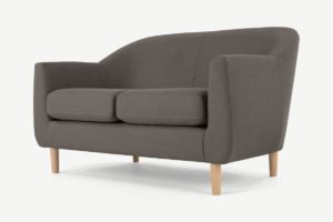 Tubby 2-Sitzer Sofa, Stoff in Zinngrau - MADE.com