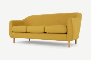 Tubby 3-Sitzer Sofa, Stoff in Retro-Gelb - MADE.com