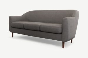 Tubby 3-Sitzer Sofa, Stoff in Zinngrau - MADE.com