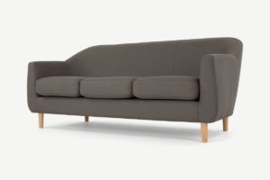 Tubby 3-Sitzer Sofa, Stoff in Zinngrau - MADE.com