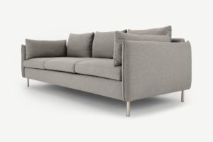 Vento 3-Sitzer Sofa, Stoff in Aschgrau - MADE.com
