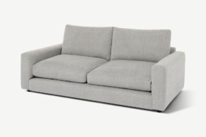 Arni 3-Sitzer Sofa, strukturierter Webstoff in Grau - MADE.com