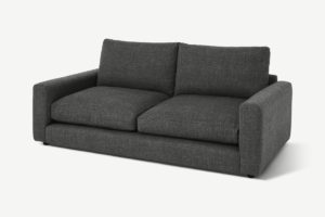 Arni 3-Sitzer Sofa, strukturierter Webstoff in Schiefergrau - MADE.com