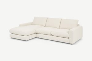 Arni Ecksofa (Recamiere links), Boucle in Elfenbein - MADE.com