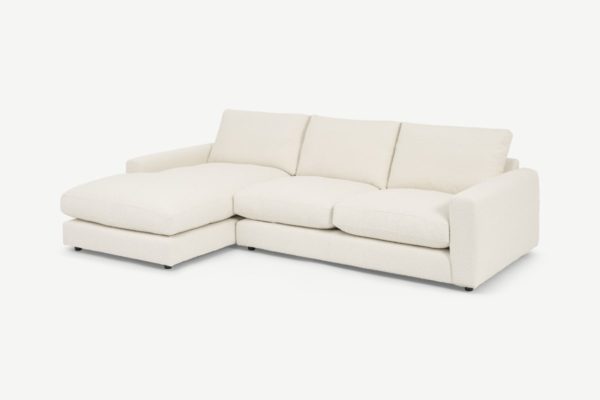 Arni Ecksofa (Recamiere links), Boucle in Elfenbein - MADE.com