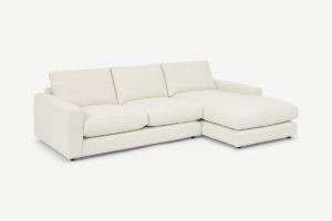 Arni Ecksofa (Recamiere rechts), Boucle in Elfenbein - MADE.com