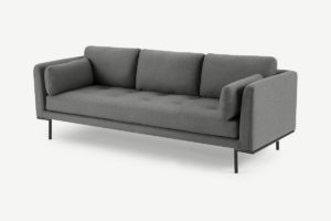 Harlow 3-Sitzer Sofa, Stoff in Grau - MADE.com